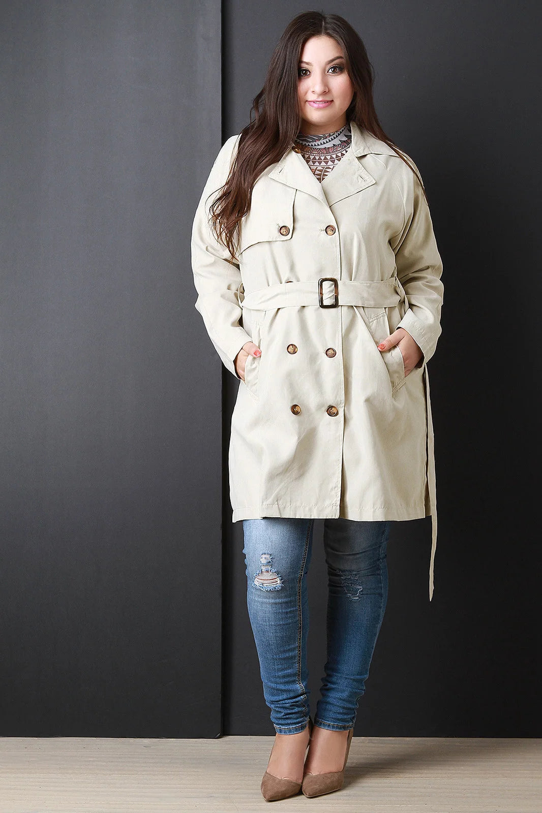 Xanthe Belted Lightweight Soft Trench Coat – Regular Fit Long Sleeves | Dorvelli